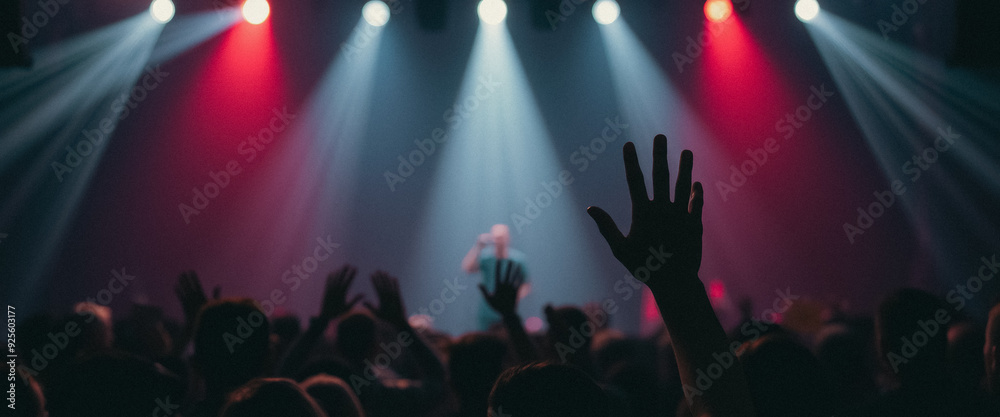 Silhouette of a Crowd at a Concert Silhouette of a Crowd at a Concert