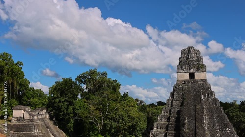 Ancient Mayan Tikal Pyramids in Guatemala, a major tourist attraction.