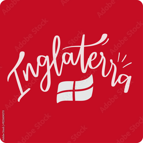 Inglaterra. England in brazilian portuguese. Modern hand Lettering. vector.