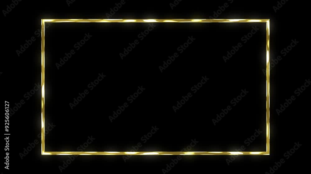 animated gold frame rectangular round oval frame wedding model frame gold frame luxury background border gold 4k looping