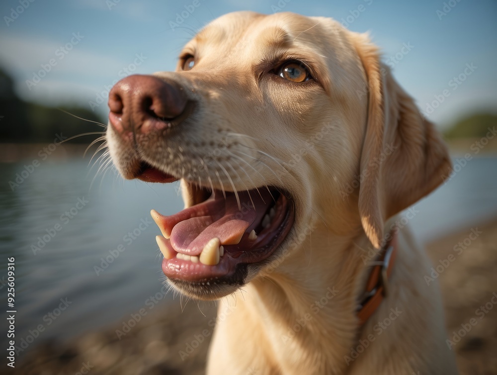 Close-up of a Golden Retriever with Open Mouth Close-up of a Golden Retriever with Open Mouth