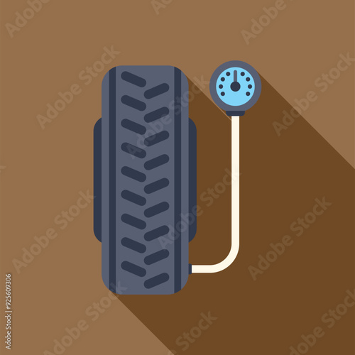 Tire pressure gauge is being used to inflate a tire, ensuring optimal performance and safety