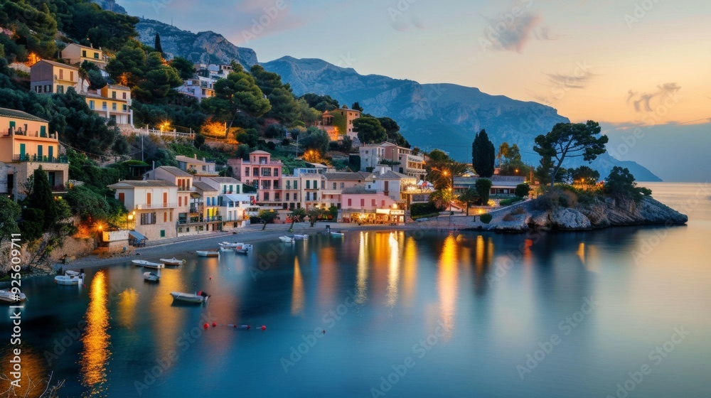 beautiful sunset on an italian coast with yachts and things beautiful sunset on an italian coast with yachts and things