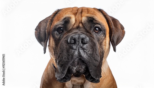 ブルマスティフのポートレート（Bullmastiff portrait on white background）
 photo