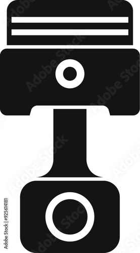 Simple black piston icon, representing the power and mechanics of an engine