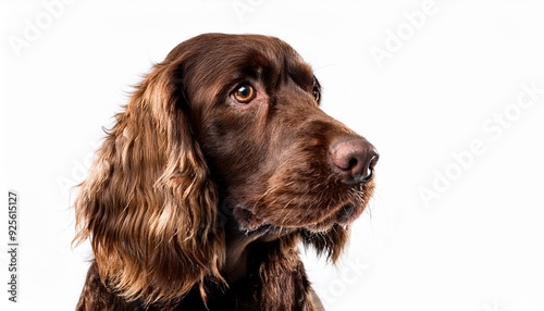 フィールド・スパニエルのポートレート（Field Spaniel portrait on white background）
 photo