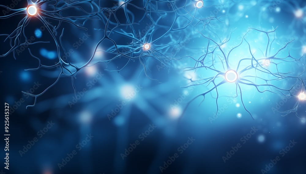 abstract blue background with stars, CONNECTTION, BIOLOGY abstract blue background with stars, CONNECTTION, BIOLOGY