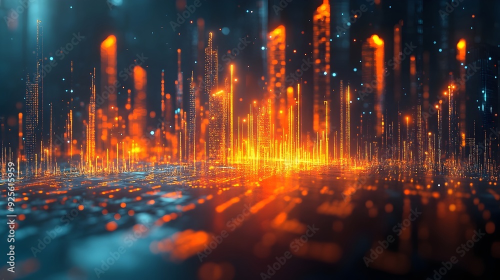 Obraz premium Captivating 3D Rendered Financial Data Visualization for Business Insights and Trends