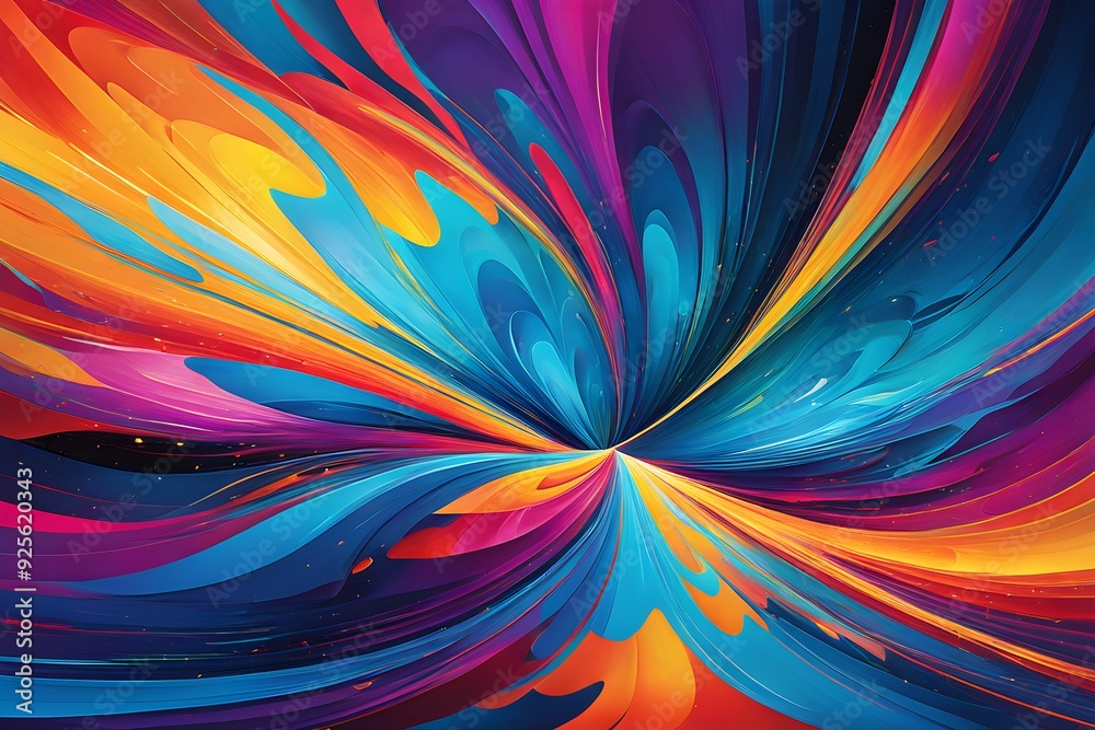 Obraz premium A colorful, abstract painting with a spiral shape