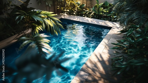 Luxury modern swiming pool photo