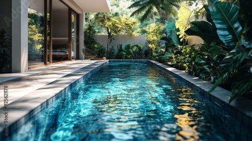 Luxury modern swiming pool photo