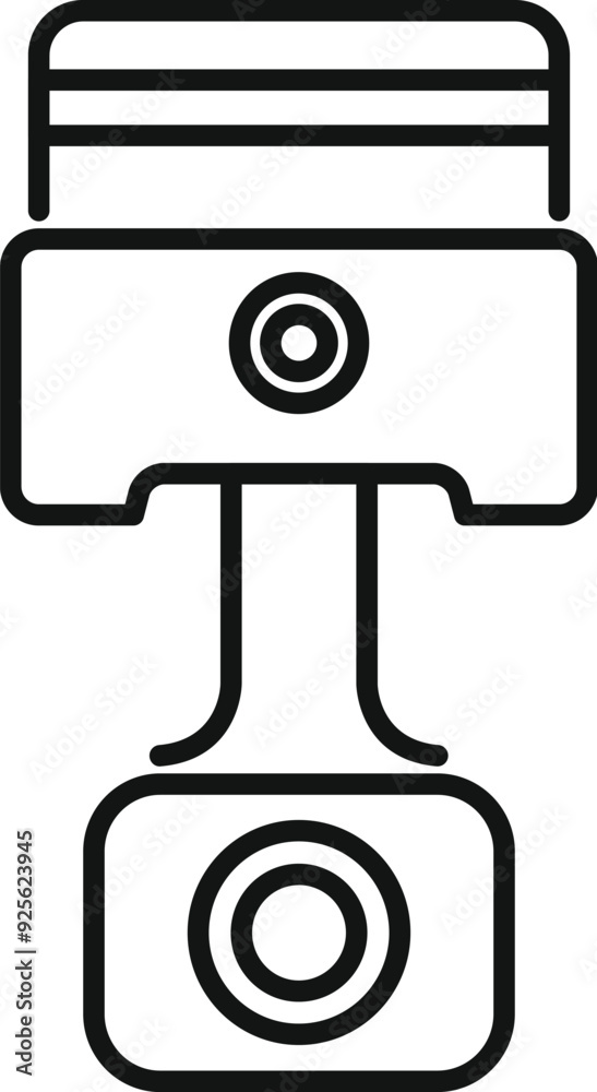 Simple design of an engine piston pushing upwards, a key component of internal combustion engines
