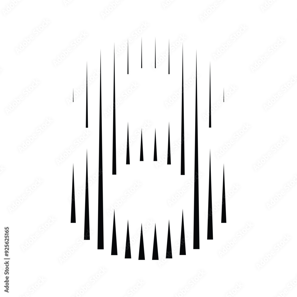 Number 8 with Abstract Line Pattern
