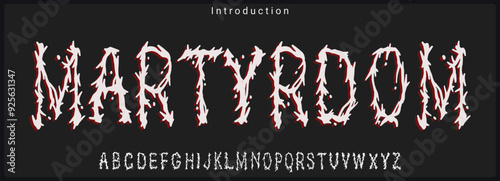 Handmade grunge font. Handmade vector font for rock and metal music, horror movie, gothic, and punk. 