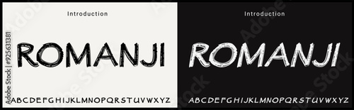 Handmade brush typeface. Alphabet vector font with rough brush style. 