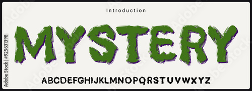 Handmade grunge font. Handmade vector font for rock and metal music, horror movie, gothic, and punk. 