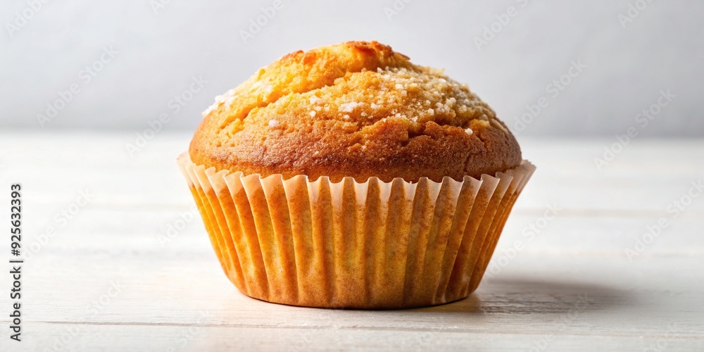 A freshly baked, golden-brown muffin with a crunchy sugar topping, sits alone on a crisp white background, evoking a sense of warmth and inviting simplicity. A freshly baked, golden-brown muffin with a crunchy sugar topping, sits alone on a crisp white background, evoking a sense of warmth and inviting simplicity.