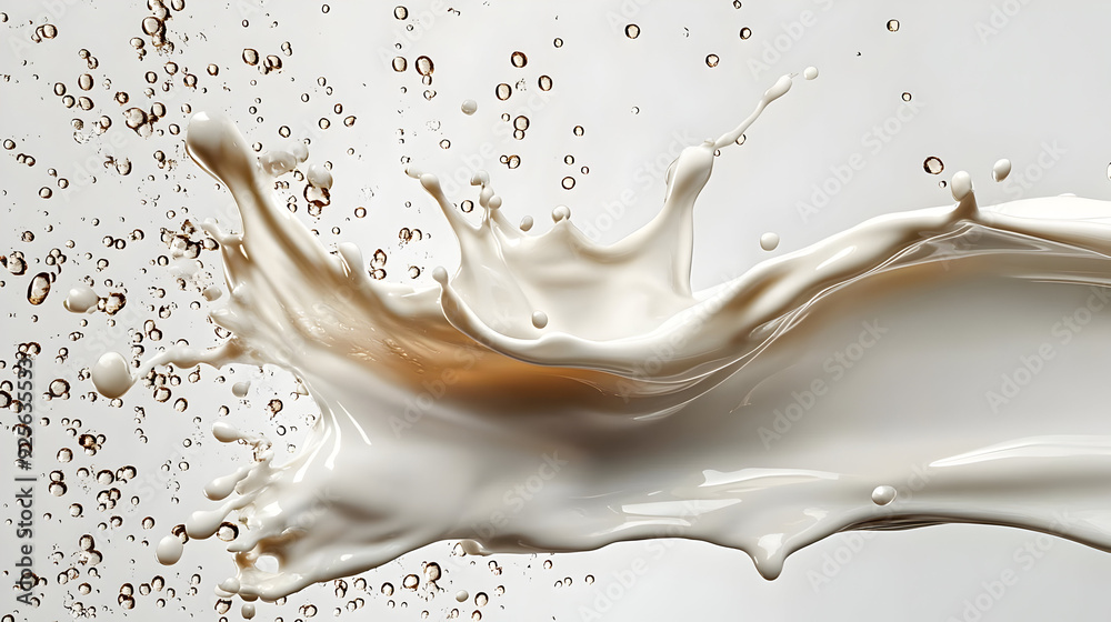 Fluid splash with bubbles, showcasing dynamic motion and texture. Fluid splash with bubbles, showcasing dynamic motion and texture.