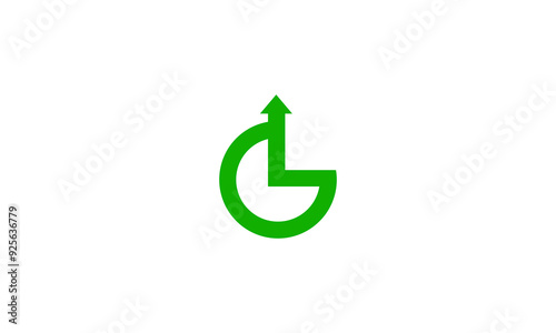 Alphabet letter G logo vector icon. Initial capital G letter logo with arrow sign symbol concept of grow growing or growth business. Isolated on white