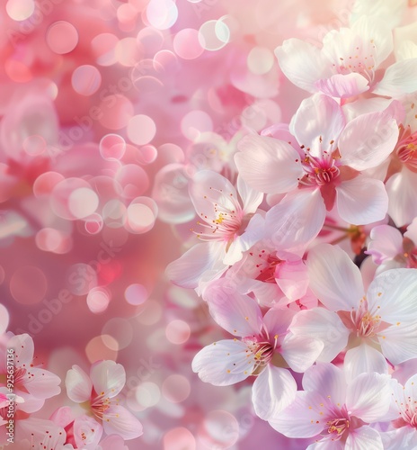 The cherry blossom tree bursts with pink flowers, creating a stunning display in the garden, celebrating the arrival of spring.