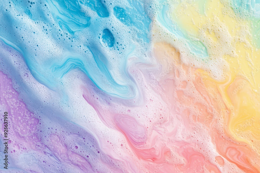 Colorful abstract swirls of pastel hues in a fluid design