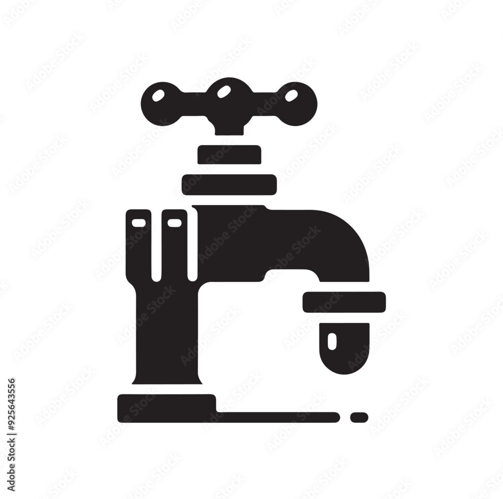 Water Taps icon silhouette vector illustration Water Taps icon silhouette vector illustration