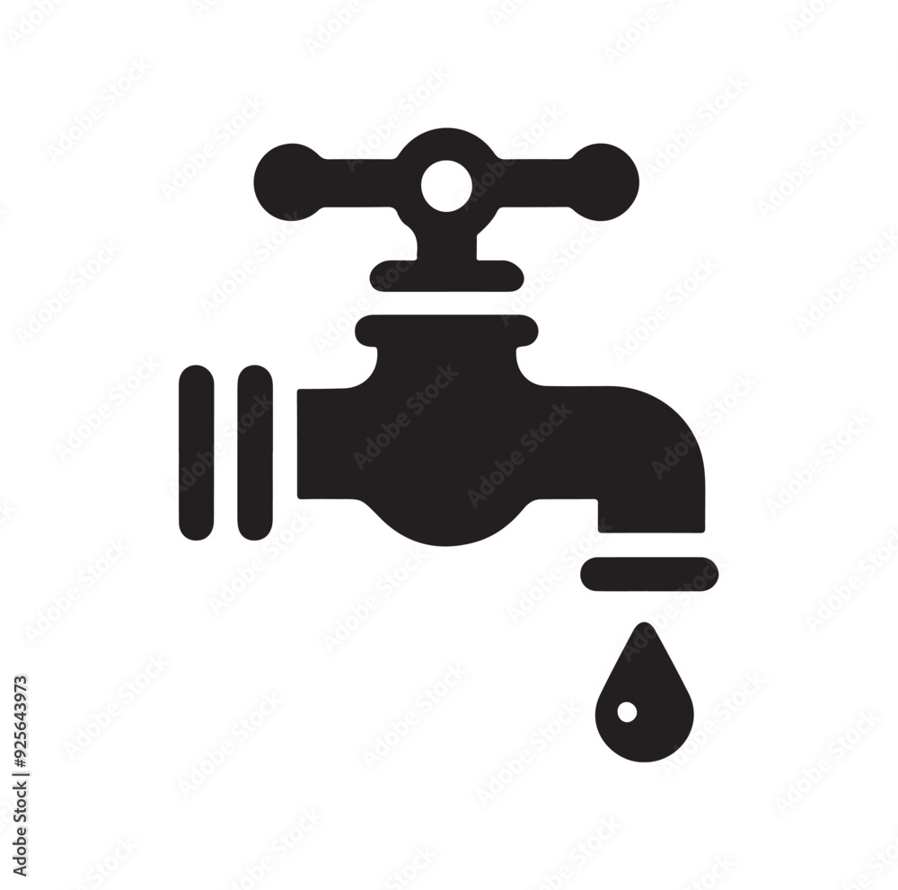 Water Taps icon silhouette vector illustration Water Taps icon silhouette vector illustration