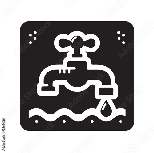 Water Taps icon silhouette vector illustration 