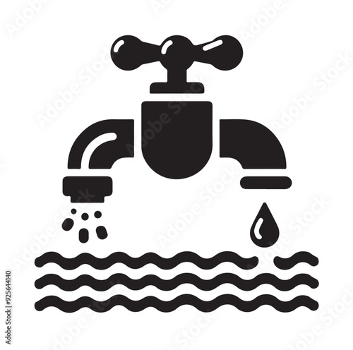 Water Taps icon silhouette vector illustration 