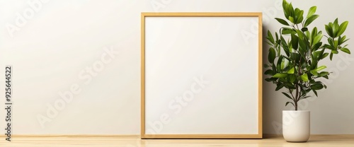 Wooden Frame Poster Mockup In A Home Interior Setting