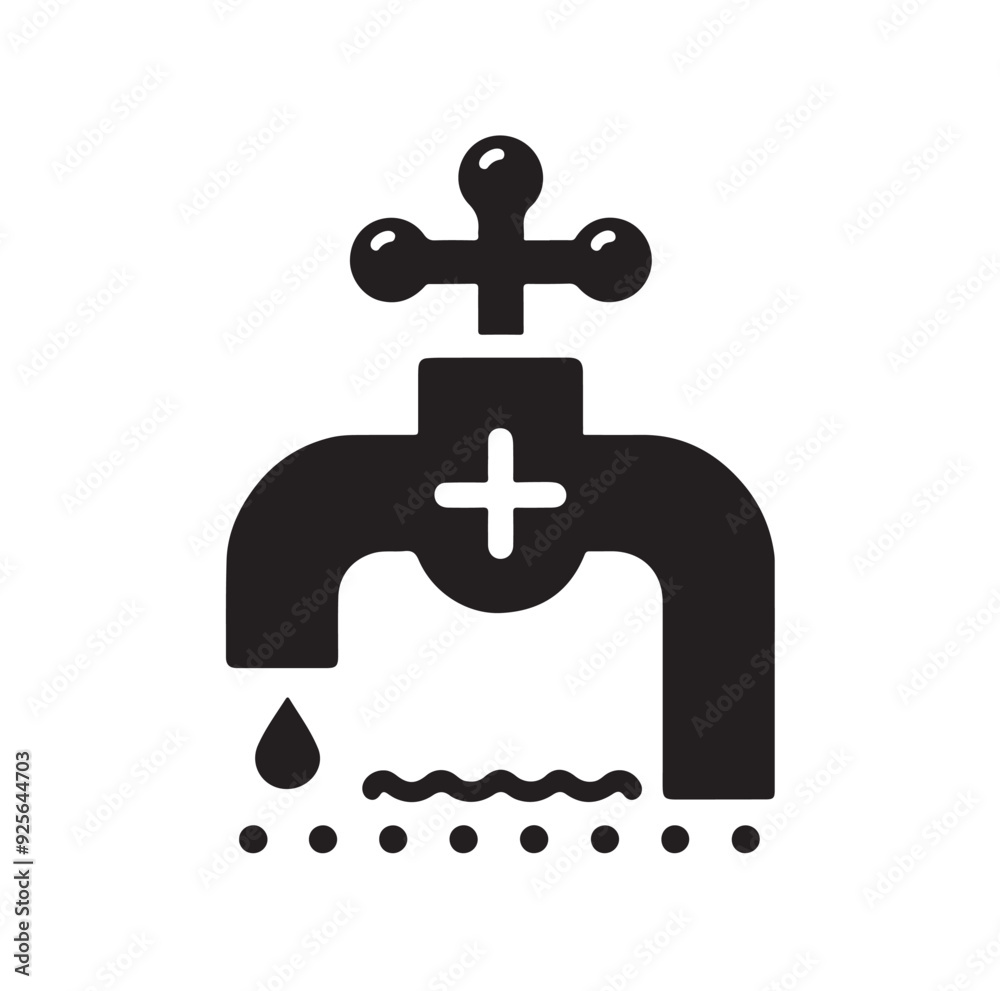 Water Taps icon silhouette vector illustration Water Taps icon silhouette vector illustration