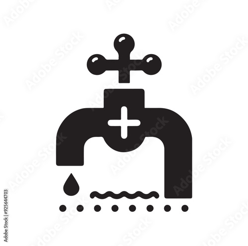 Water Taps icon silhouette vector illustration 