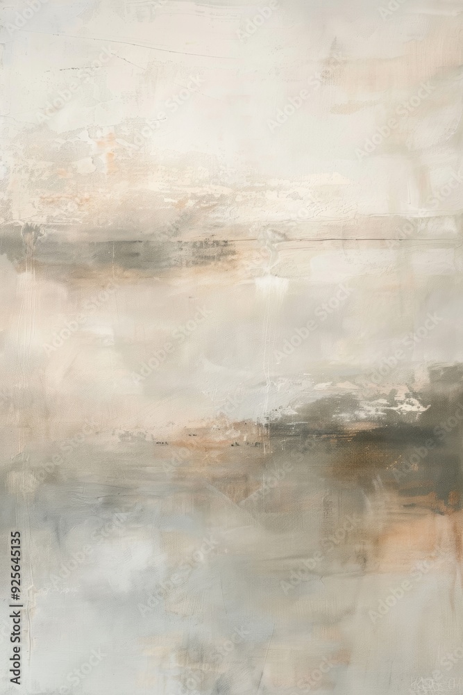 Abstract landscape with shades of gray and beige, creating tranquility.