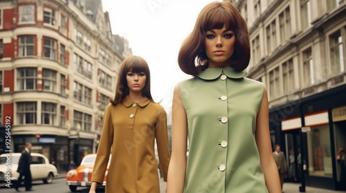 Swinging London in the 60s with a primary focus on full-bodied female models	