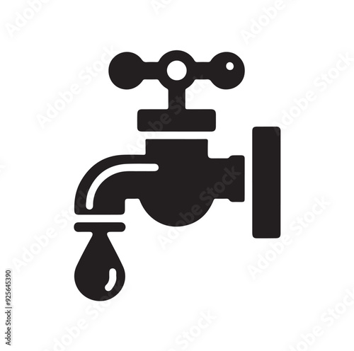 Water Taps icon silhouette vector illustration 