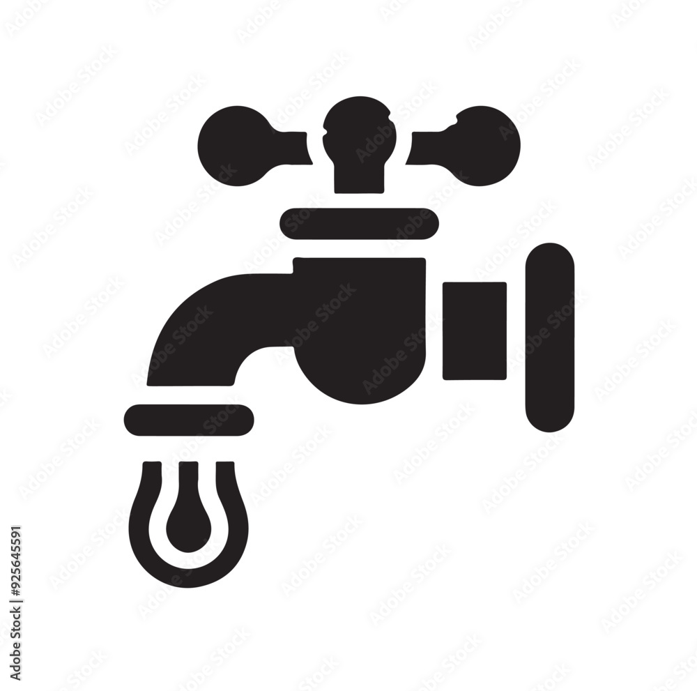 Water Taps icon silhouette vector illustration Water Taps icon silhouette vector illustration