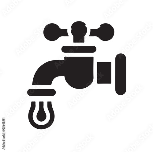 Water Taps icon silhouette vector illustration 