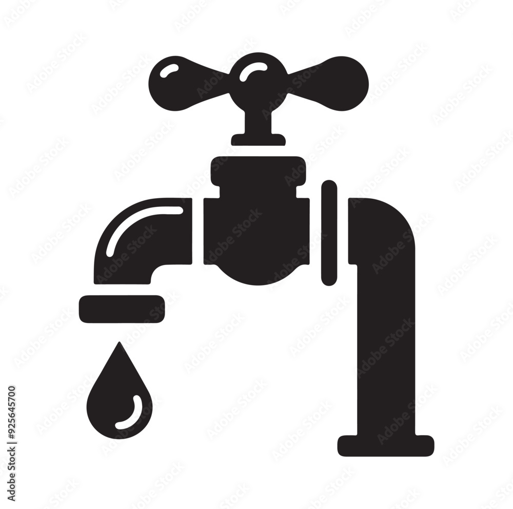 Water Taps icon silhouette vector illustration Water Taps icon silhouette vector illustration