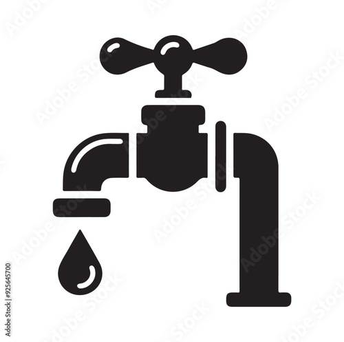 Water Taps icon silhouette vector illustration 