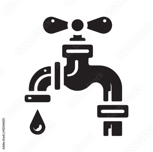 Water Taps icon silhouette vector illustration 