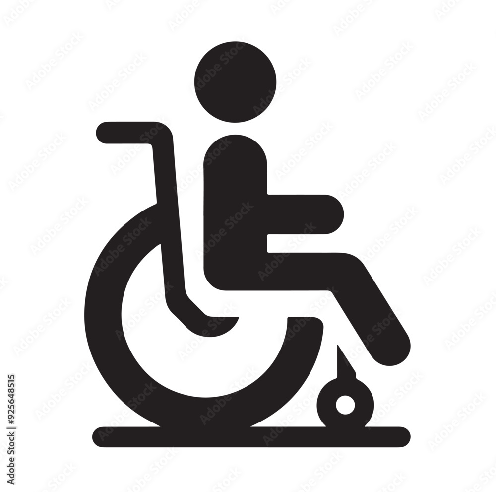 Wheelchairs icon silhouette vector illustration Wheelchairs icon silhouette vector illustration