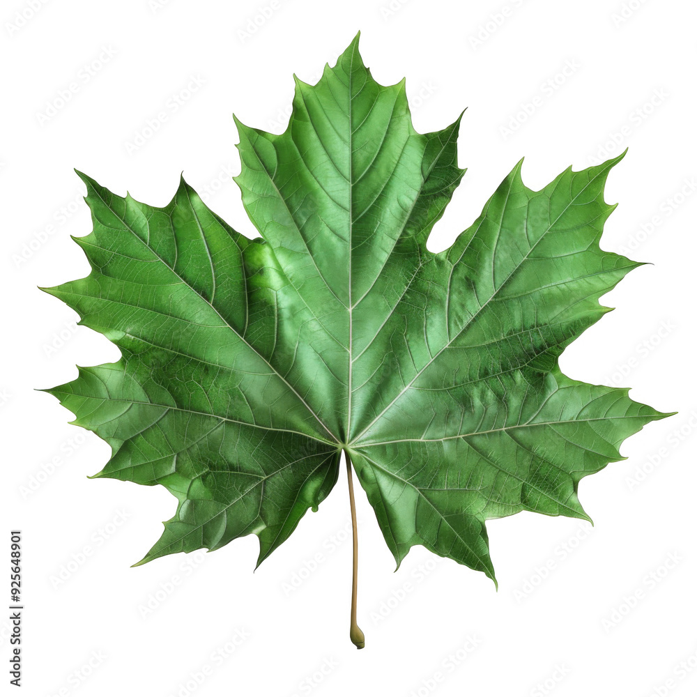 Fototapeta premium A Single Green Maple Leaf