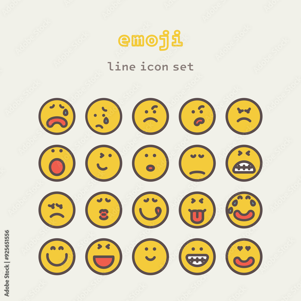Fototapeta premium emoji vector icon set illustration