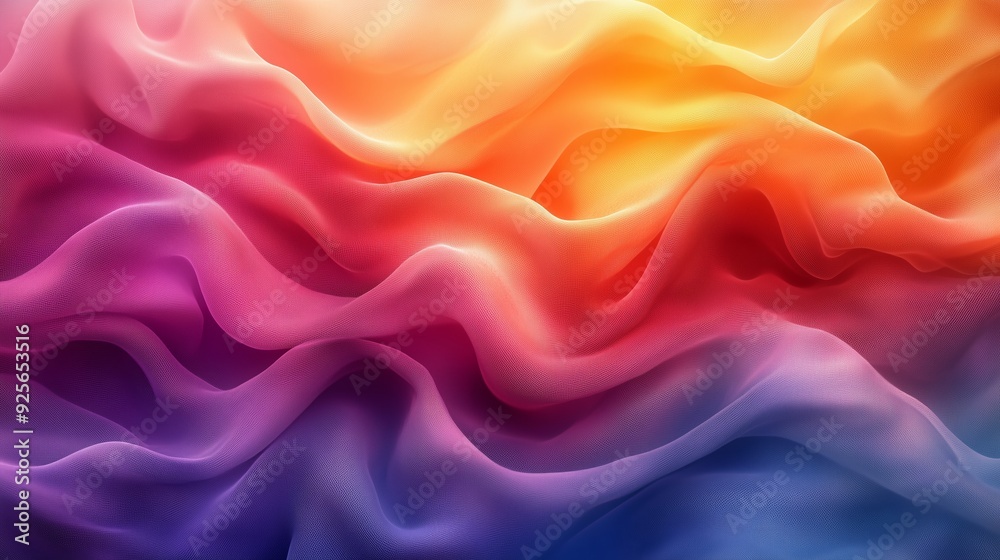 Colorful swirling abstract fabric texture at sunset with warm and cool tones blending artistically Colorful swirling abstract fabric texture at sunset with warm and cool tones blending artistically