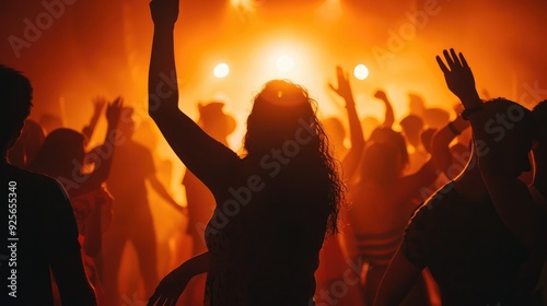 concept of people dancing nightlife in concert