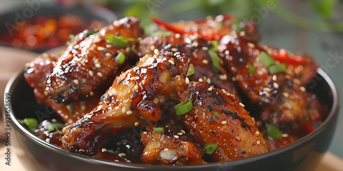 Spicy chicken wings tasty food meal
