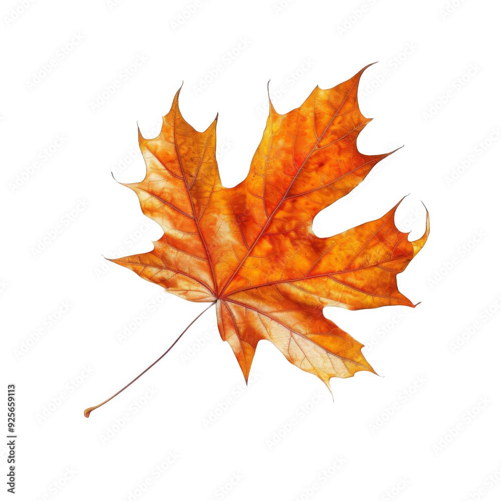 A Single, Dried, Orange Maple Leaf Against A Single, Dried, Orange Maple Leaf Against