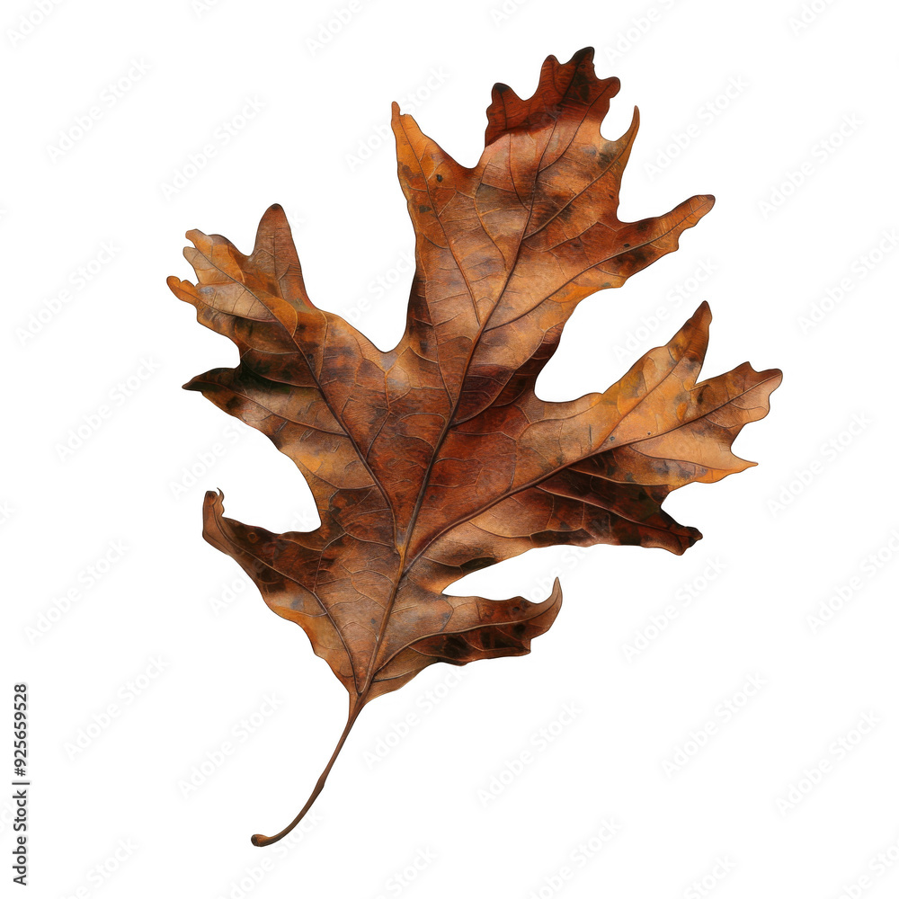 Fototapeta premium Single Dry Oak Leaf Against