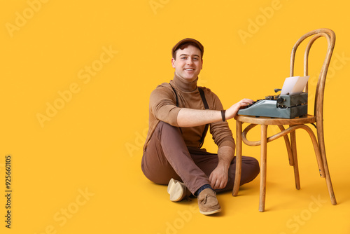 Young man with vintage type...