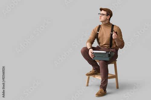 Young man with vintage type...